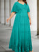 Pool plus size lace hem chiffon mother of the bride empire gown