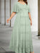 Sage plus size lace hem chiffon mother of the bride empire gown
