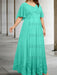 Spa plus size lace hem chiffon mother of the bride empire gown