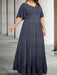 Stormy plus size lace hem chiffon mother of the bride empire gown