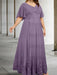 Tahiti plus size lace hem chiffon mother of the bride empire gown