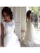 New Lace O-Neck Lace Tulle Boho Wedding Dresses