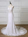 Lace Sweetheart Backless Mermaid Wedding Dresses with Train - wedding dresses