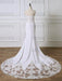 Lace Sweetheart Backless Mermaid Wedding Dresses with Train - wedding dresses