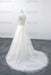 Lace-up V-neck Appliques Tulle A-line Wedding Dress - Wedding Dresses