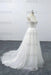 Lace-up V-neck Appliques Tulle A-line Wedding Dress - Wedding Dresses
