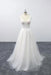 Lace-up V-neck Appliques Tulle A-line Wedding Dress - Wedding Dresses