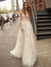 Lace Wedding Dress With Train A Line Sleeveless V Neck Bridal Dresses