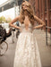 Lace Wedding Dress With Train A Line Sleeveless V Neck Bridal Dresses
