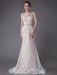 Lace Wedding Dress Champagne Jewel Sleeveless Backless Mermaid Beach Wedding Gown With Train