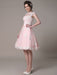 Lace Wedding Dress Cut Out Knee Length A-Line Bridal Dress With Satin Bow misshow