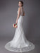 Lace Wedding Dress Ivory Illusion Neckline Sleeveless Chain Beach Wedding Dress Mermaid Bridal Gowns With Train