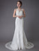Lace Wedding Dress Ivory Illusion Neckline Sleeveless Chain Beach Wedding Dress Mermaid Bridal Gowns With Train