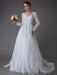 Lace Wedding Dresses Ball Gown V Neck Long Sleeve Backless Princess Bridal Dress