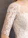 Lace Wedding Dresses Ivory Illusion Neckline Half Sleeve Floor Length Princess Wedding Dress