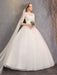 Lace Wedding Dresses Ivory Illusion Neckline Half Sleeve Floor Length Princess Wedding Dress