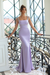 Lavender Crystal Studded Strappy Mermaid Prom Gown