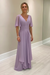 Lavender Elegant Half Sleeves V-neck Aline Wedding Guest Dress Chiffon Mother of the Bride Dress - Prom Dresses