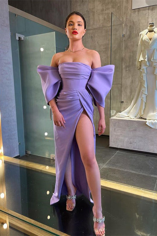 Lavender Off-the-Shoulder Prom Dress