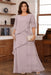 Lavender Plus Size Ruffles Chiffon Mother of the Bride Dress Scoop Neck with Half Sleeves