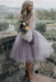 Lavender Simple Wedding Dress A Line Designed Neckline Lace Tulle Bridal Gowns