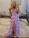 Strapless Lace Corset Prom Dress Long with Front Slit