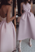 Lavender Unique Tea Length Satin Party Spaghetti Straps Backless Prom Dress - Prom Dresses