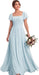 Bridelily Women's Flutter Sleeves Bridesmaid Dresses Square Neck Chiffon Maxi Dres - Light Blue