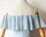 Light Blue Off the Shoulder Chiffon Homecoming Cute Short Graduation Dress - Prom Dresses