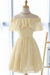 Daffodil Off the Shoulder Chiffon Homecoming Cute Short Graduation Dress - Prom Dresses