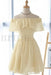 Daffodil Off the Shoulder Chiffon Homecoming Cute Short Graduation Dress - Prom Dresses