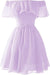 Light Blue Off the Shoulder Chiffon Homecoming Cute Short Graduation Dress Prom Dresses
