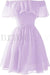 Light Blue Off the Shoulder Chiffon Homecoming Cute Short Graduation Dress Prom Dresses