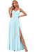 Spaghetti Strap V-Neck Chiffon Bridesmaid Dress with Slit