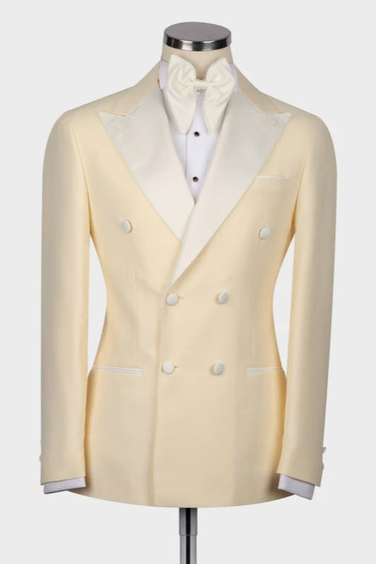Fashion Peaked Lapel Two-Pieces Wedding Morning Suit - Braden Pink