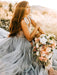 Maternity Wedding Dress Light Grey V-neck Sleeveless Tulle Long Bridge Gowns With Train
