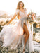 Maternity Wedding Dress Light Grey V-neck Sleeveless Tulle Long Bridge Gowns With Train