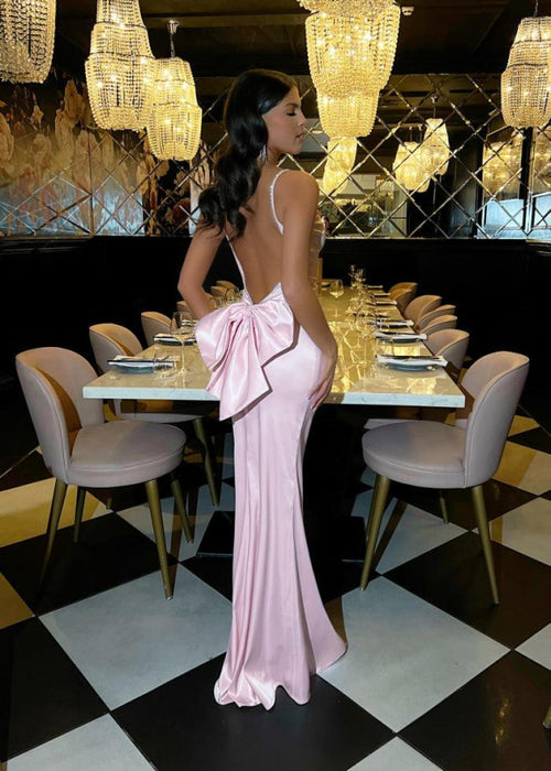 Light Pink Backless Long Sleeveless Halter Prom Dress Bridelily Light Pink Backless Long Sleeveless Halter Prom Dress Bridelily
