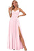 Spaghetti Strap V-Neck Chiffon Bridesmaid Dress with Slit