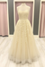 Daffodil A Line Lace Long Prom Dresses