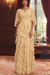 Daffodil Chiffon Mother of the Bride Dress Flutter Sleeves with Cascading Ruffles