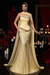 Daffodil Charming Strapless Beadings Satin Prom Dress Mermaid with Cape