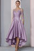 Lilac Mermaid Satin Hi-Lo Mother of-Bride Dress with Appliques - Prom Dresses