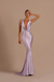 Lilac Elegant Champagne Mermaid Prom Dress Long Slimming