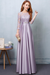 Lilac Evening Dress Satin Prom Dress Lace Applique Wedding Guest Dresses Sash A Line Maxi Mother's Dress wedding guest dress
