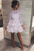Lilac Mini Long Sleeve Jewel Homecoming Cute Sweet 16 A-line Lace Cocktail Dress - Prom Dresses