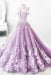 Lilac Off the Shoulder Gorgeous Long Prom Charming Formal Dress with Flowers - Prom Dresses
