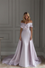 Lilac Off-The-Shoulder Mermaid Prom Dress with Ruffles