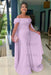 Lilac Off-The-Shoulder Mermaid Chiffon Wedding Guest Dresses Long with Appliques - Prom Dresses