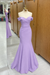Lilac Off-the-shoulder Sweetheart Sleeveless Long Mermaid Prom Dress - Prom Dresses